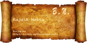 Bajdik Netta névjegykártya